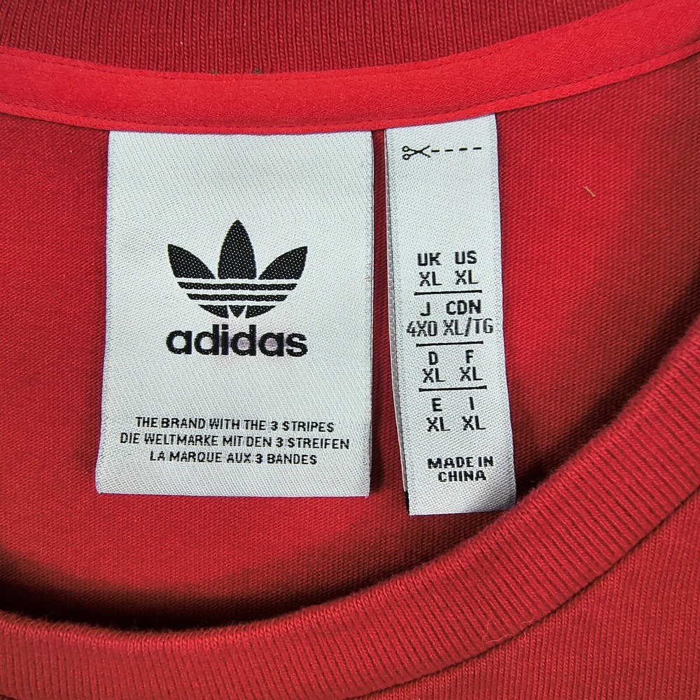 Adidas Originals Mens Red Trefoil Graphic T-Shirt XL Chinese New‎ Year Spellout - Picture 2 of 11